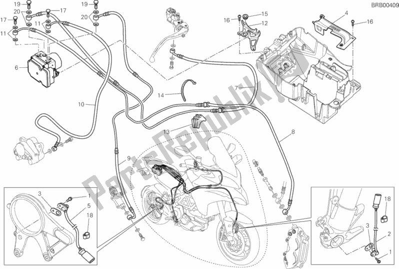 Todas as partes de Abs Do Sistema De Travagem do Ducati Multistrada 1200 ABS 2013